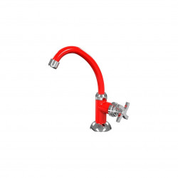 AQUABIOS TORNEIRA LAVATORIO BICA-MOVEL MESA VERMELHA/CROM (QUADRISETA) (1009-0101)