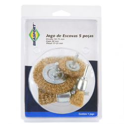 BRASFORT KIT ESCOVA DE AÇO 5PÇ A/LT (7270)