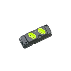 FIOLUX TOMADA BARRA DUPLA ROBUST 2P+T (PRETO/VERDE ) (200117)