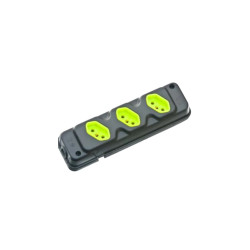 FIOLUX TOMADA BARRA TRIPLA (PRETA/VERDE) ROBUST 2P+T (300117)