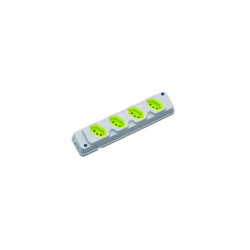 FIOLUX TOMADA BARRA QUADRUPLA  (CINZA/VERDE) ROBUST 2P+T (400777)