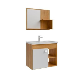 KIT IRIS MGM 44 CM C/ ESPELHEIRA - CINAMOMO/BRANCO